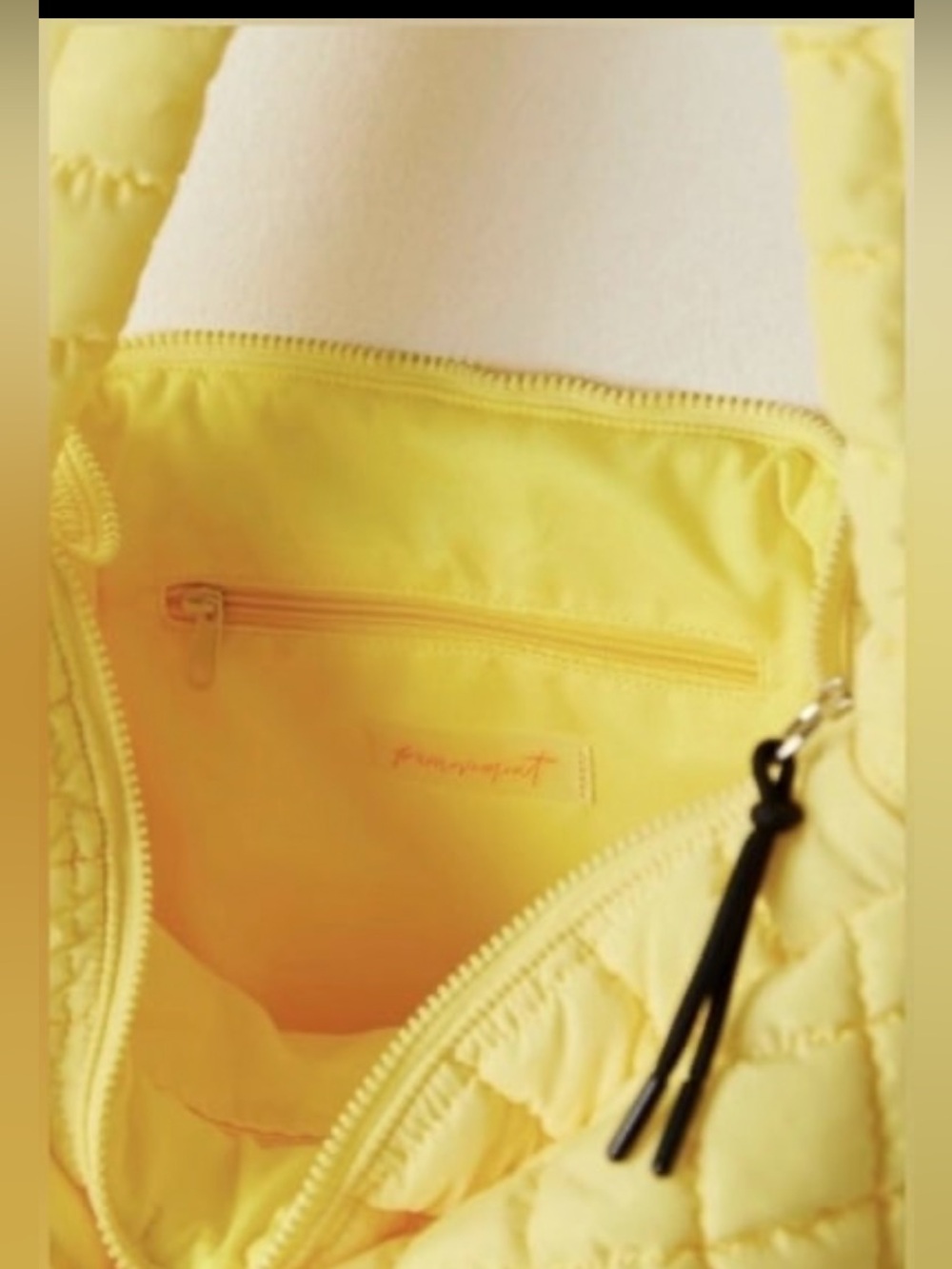 EUC FREE PEOPLE FP Movement Quilted Carryall Sun Yellow - Picture 3 of 9